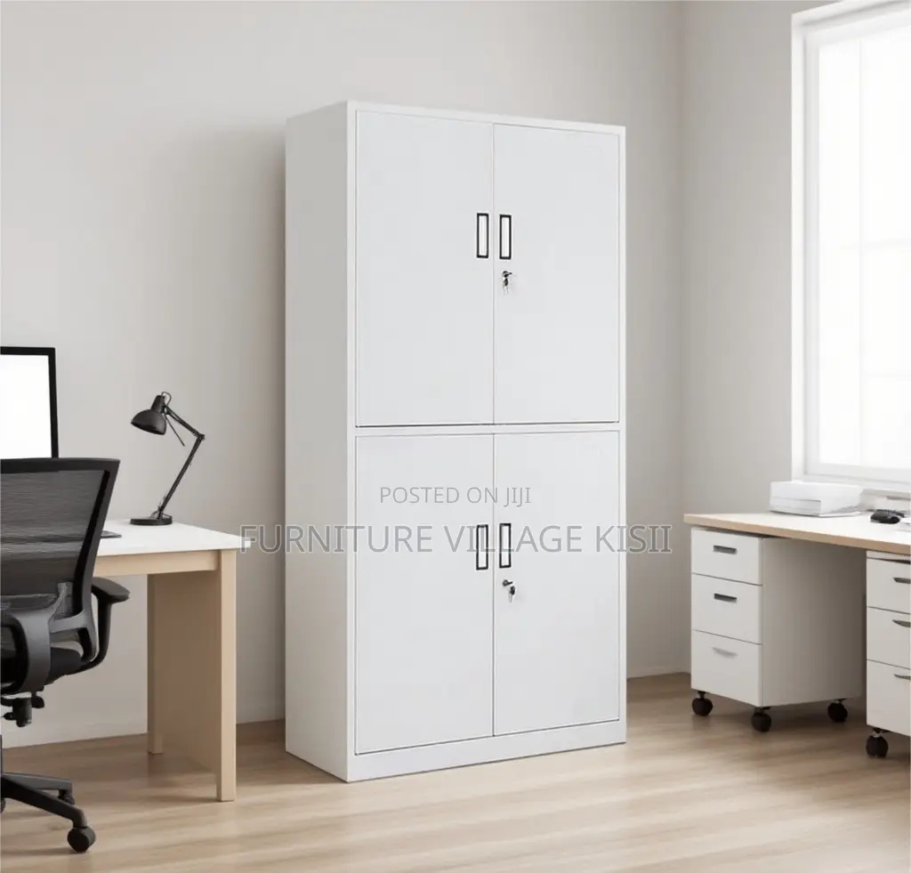 Office Cabinet ; 4-Door Lockable Storage Steel Locker