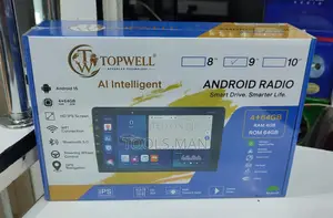 TOPWELL 8 Inch Android Car Radio 4GB 64GB GPS Bluetooth FM USB CarPlay