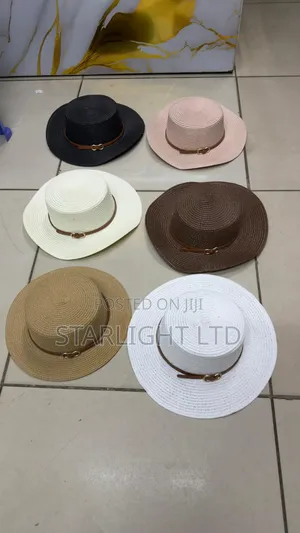 Packable Woven Straw Sun Visor With Faux-Leather Band