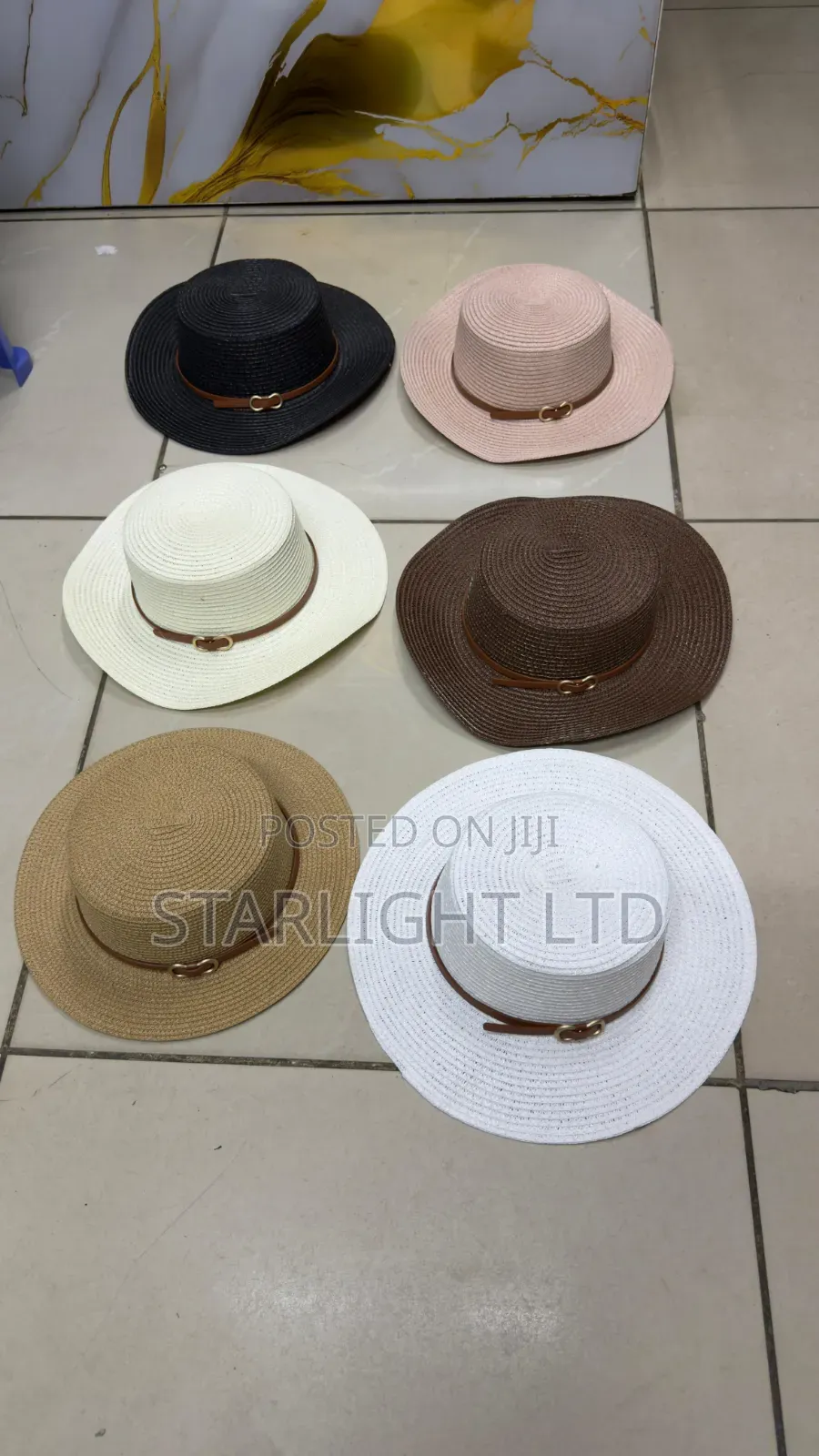 Packable Woven Straw Sun Visor With Faux-Leather Band