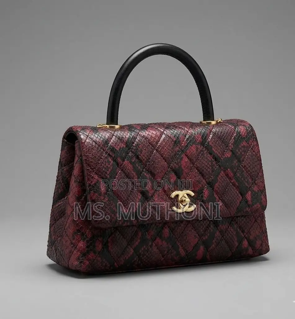 Chanel Python Coco Handle Flap Bag