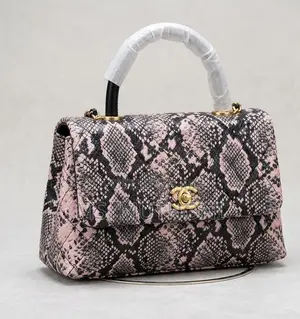Chanel Python Coco Handle Flap Bag