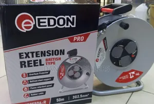 EDON Pro 50M Extension Reel 2.5mm Thick Rubber Cable 3 Sockets