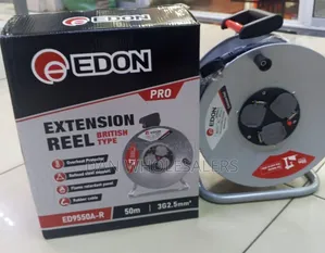 EDON Pro 50M Extension Reel 2.5mm Thick Rubber Cable 3 Sockets