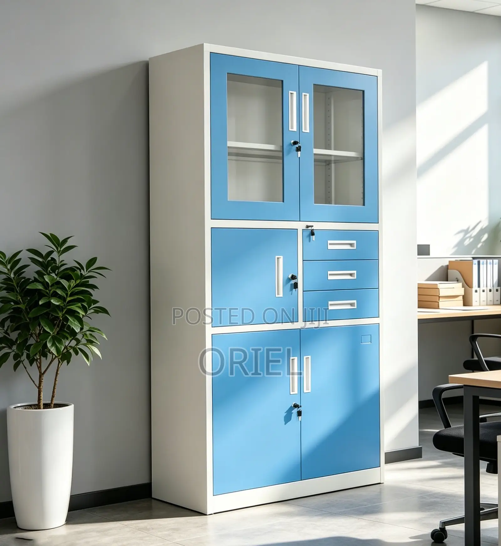 Office Cabinet : Blue Lockable Filing Cabinet With Safe
