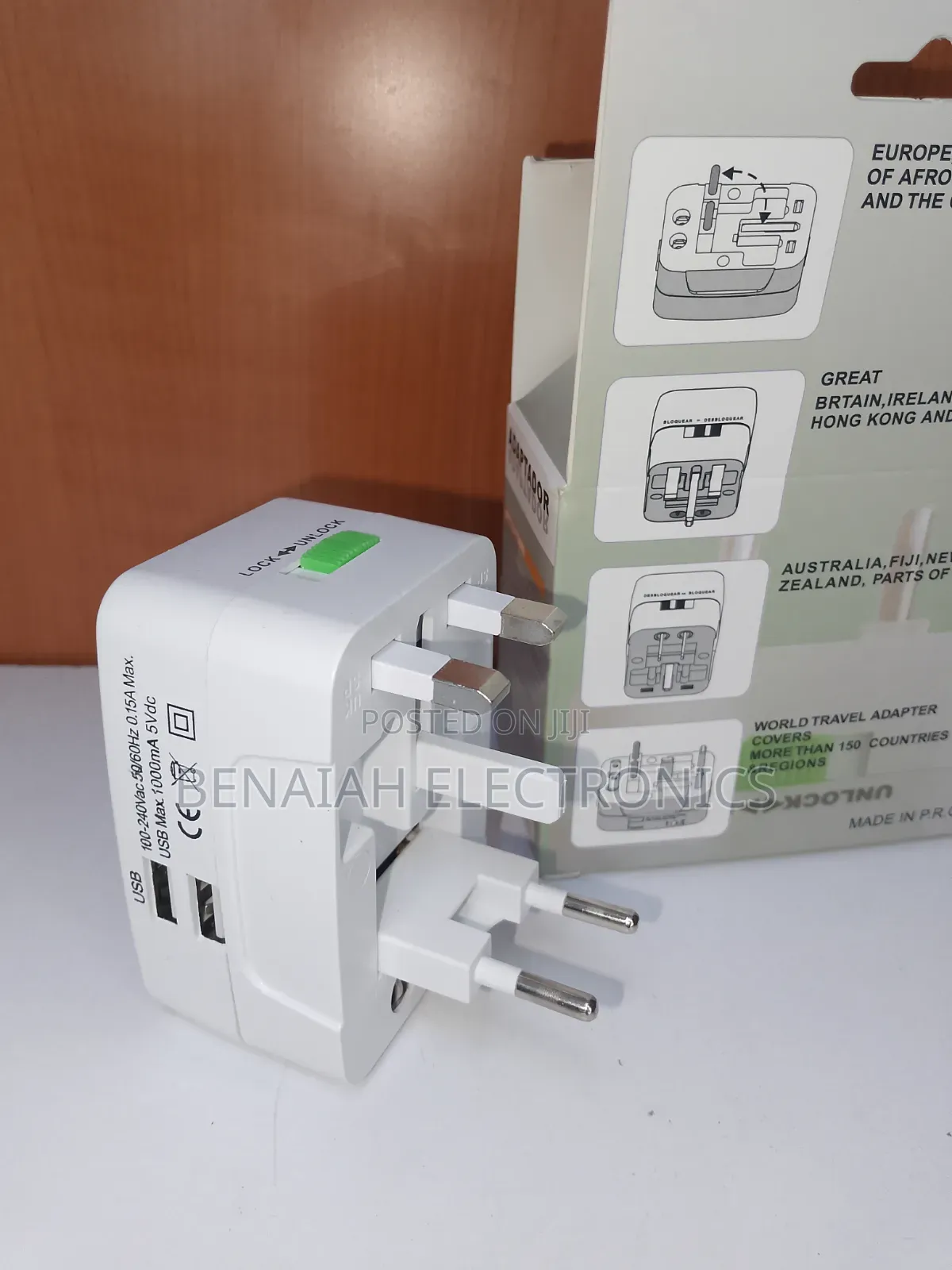 World Universal Traveling Adapter,USB , Surge Protector