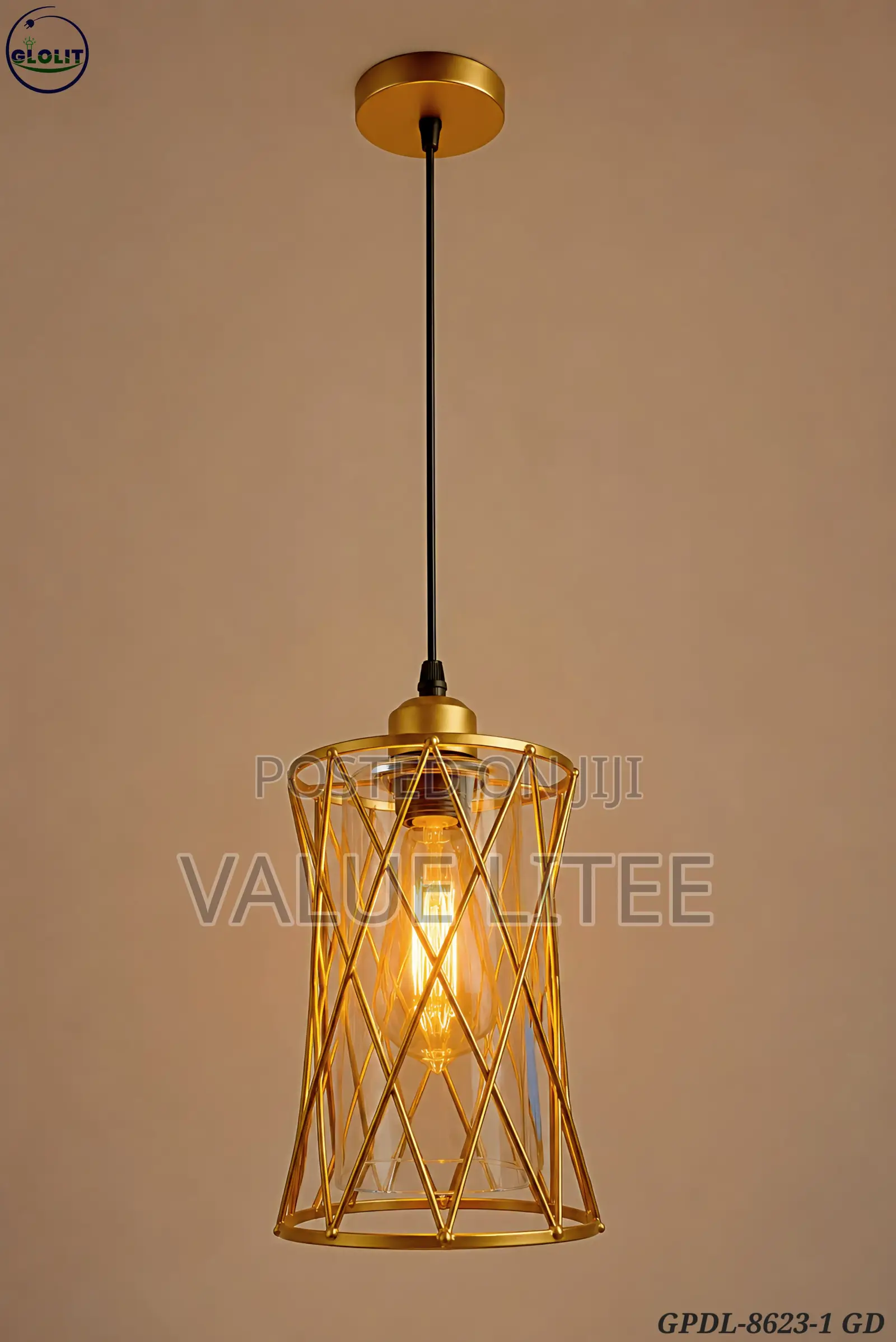 Single Pendant Gold Finish