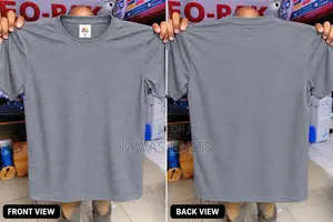 Grey Round Neck T Shirt Cotton Fashion