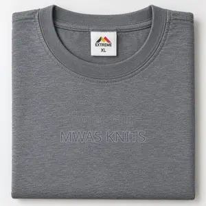 Grey Round Neck T Shirt Cotton Fashion