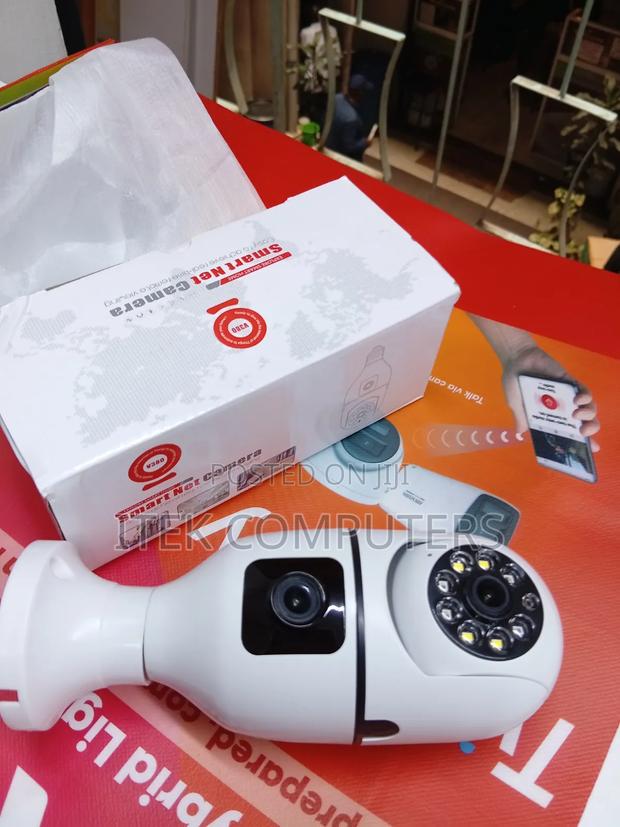 V380 PTZ Bulb Security Camera With Dual Lens WiFi Monitoring
