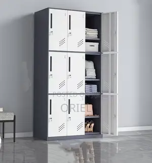 Office Cabinet : 9-Locker Office Storage Steel Cabinet.