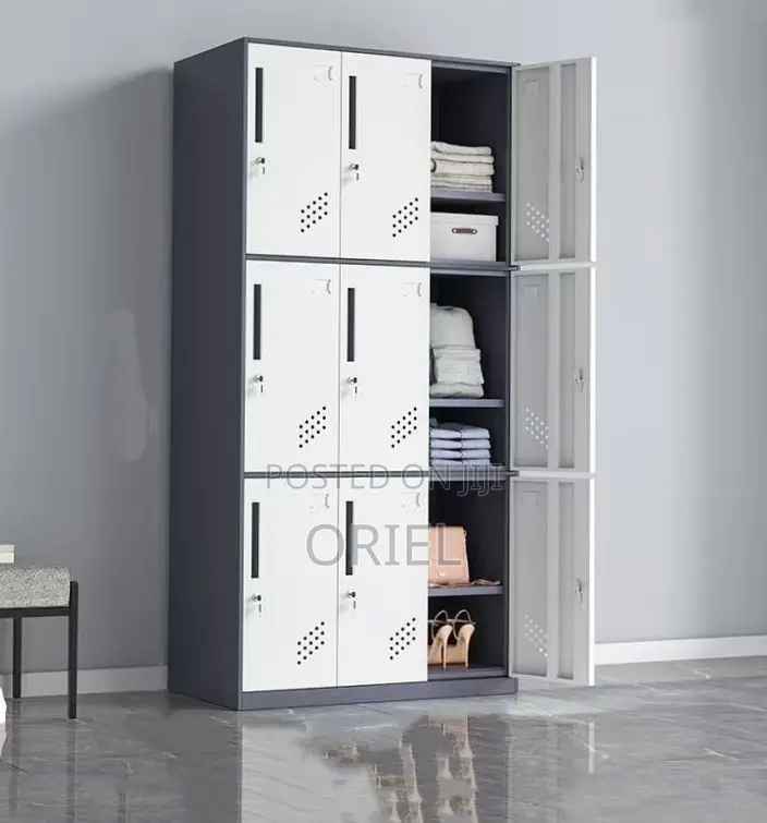 Office Cabinet : 9-Locker Office Storage Steel Cabinet.