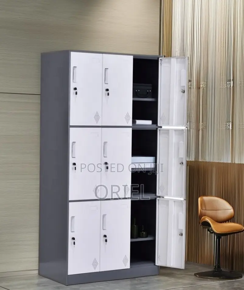 Office Cabinet : 9-Locker Office Storage Steel Cabinet.