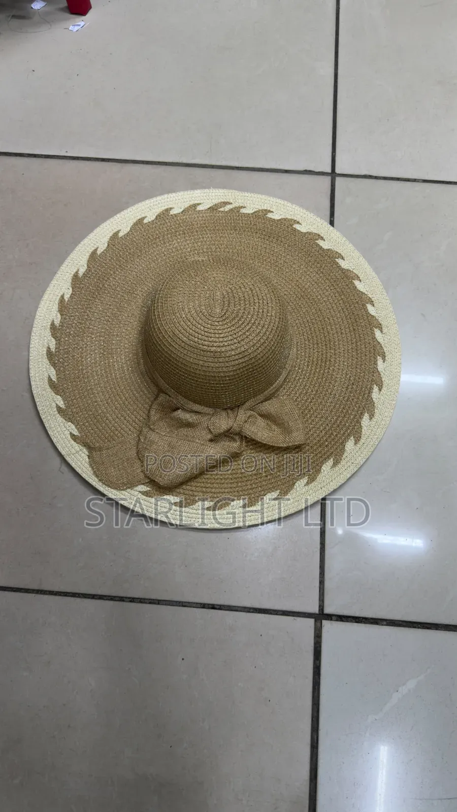 Foldable UV Protection Beach Cap With Bow and Tie Accents