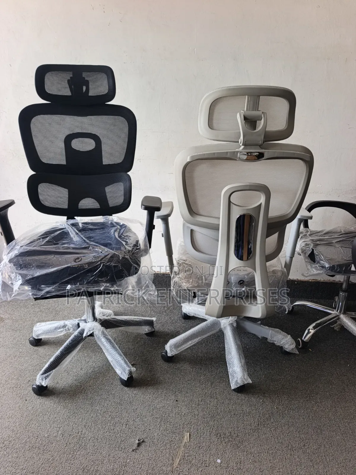 High-Back Ergonomic Office Chairs With Adjustable Headrests, Arms