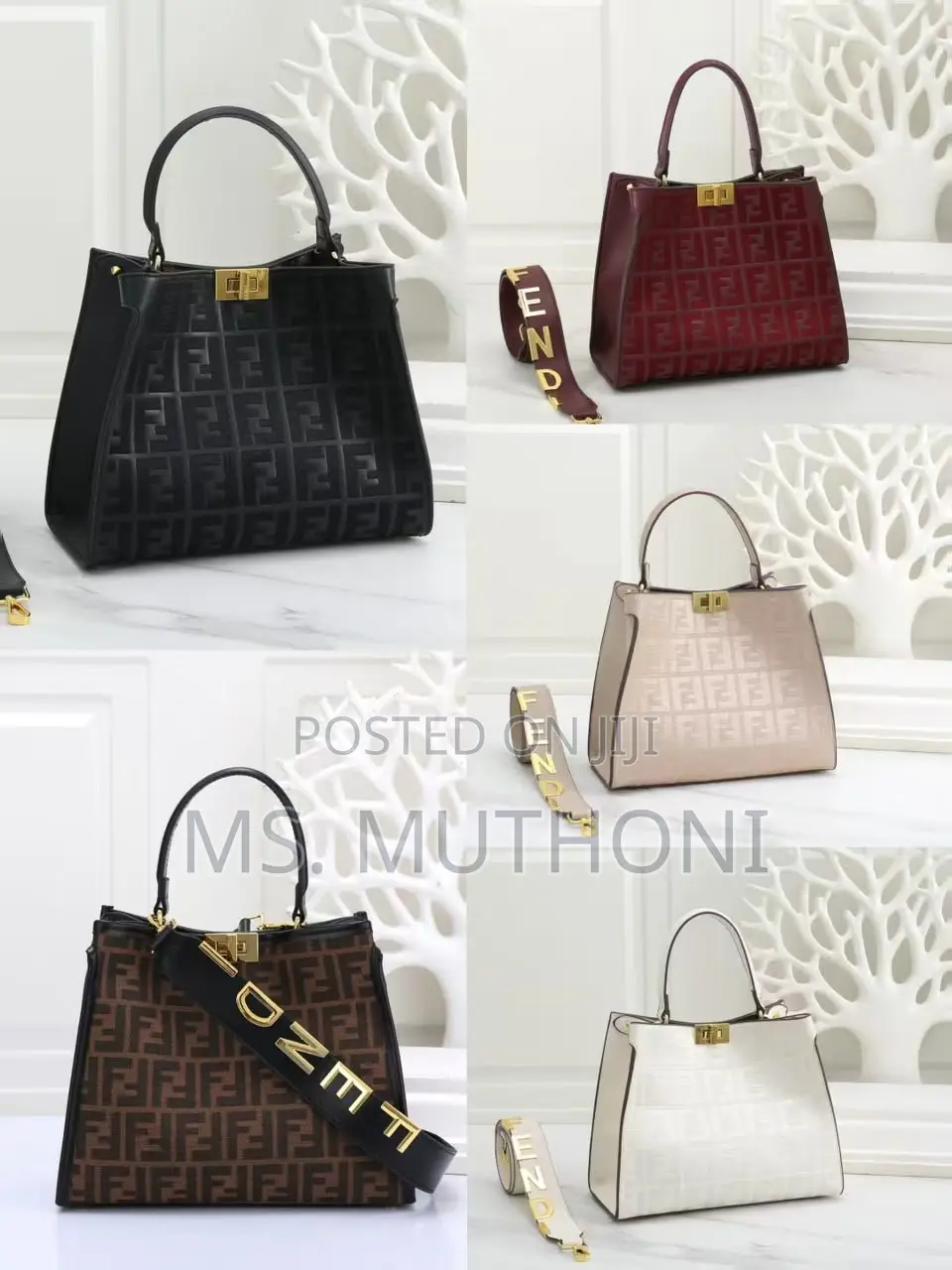FENDI Embossed FF Monogram Pattern.