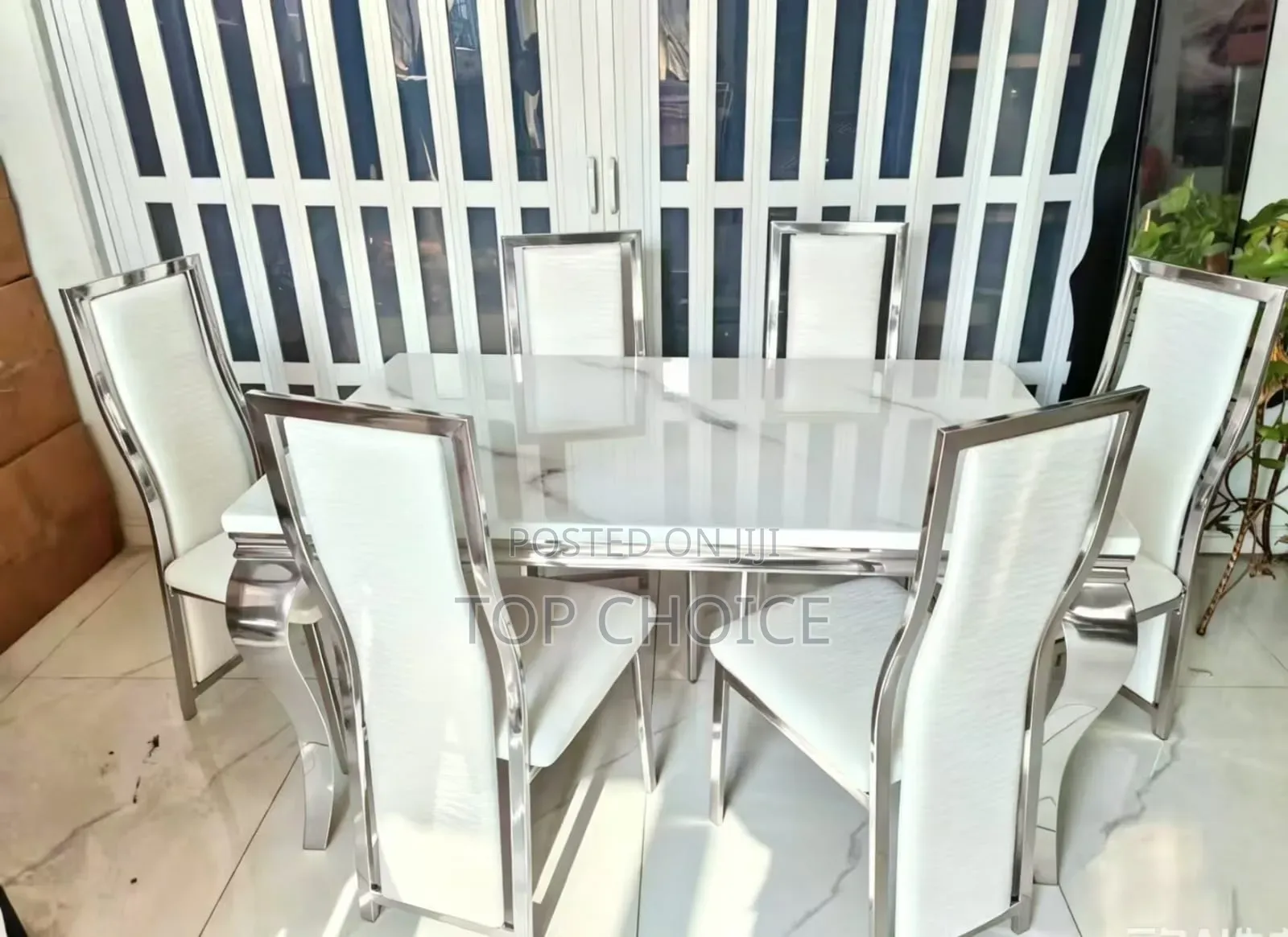 Modern 6-Seater Dining Table Chairs Set – Stylish Elegant