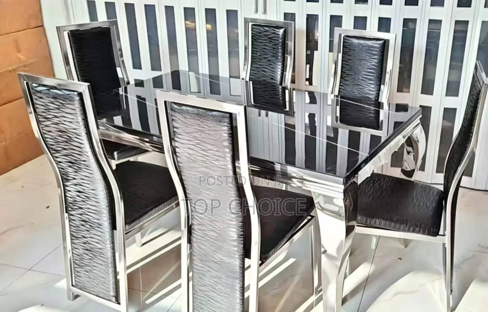 Modern 6-Seater Dining Table Chairs Set – Stylish Elegant
