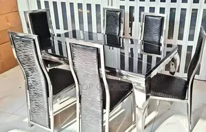 Modern 6-Seater Dining Table Chairs Set – Stylish Elegant