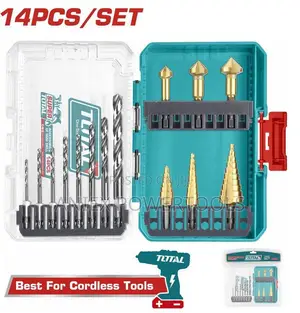 Total 14 PCS 4341 HSS Drill Bit and Step Drill Bits Set