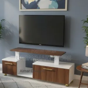 Istanbul 2 Modern TV Stand 4ft Brown and White