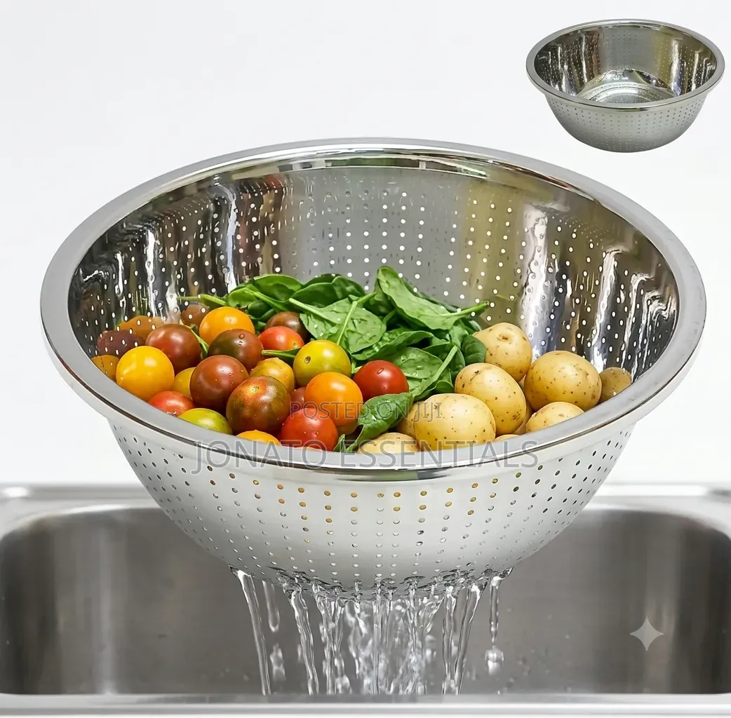 Stainless Steel Colander Strainer Bowl Set Kitchen Washing Basket