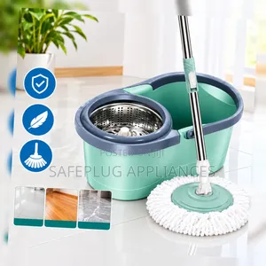360° Magic Spin Mop Bucket Set – Hands-Free Microfiber Floor Cleaner