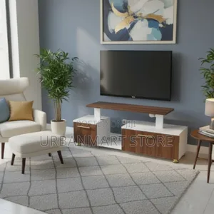Brand New 4ft Brown White TV Stand With LED Lights