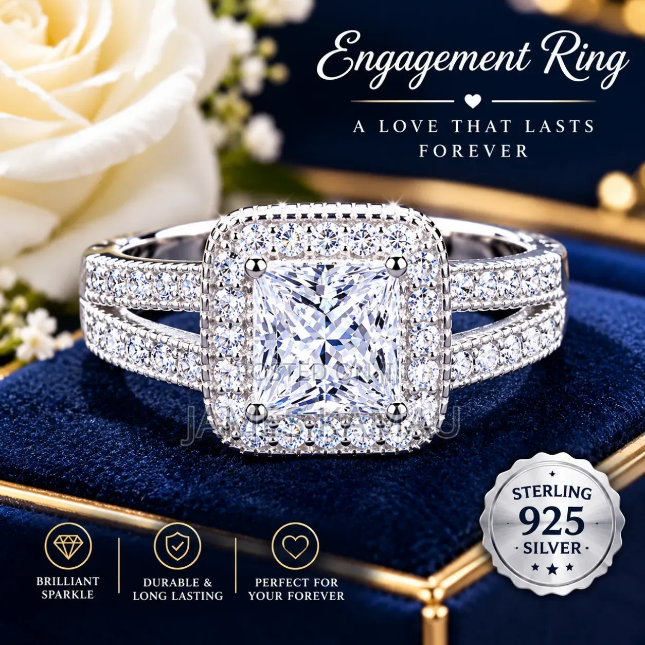 Classy Sterling 925 Silver Engagement Rings on Offer