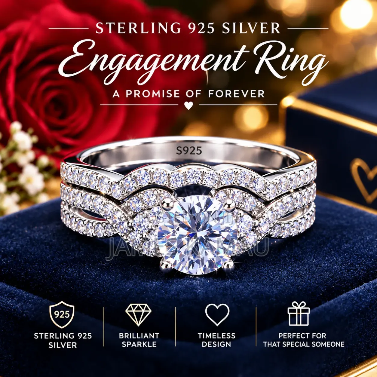 Classy Sterling 925 Silver Engagement Rings on Offer