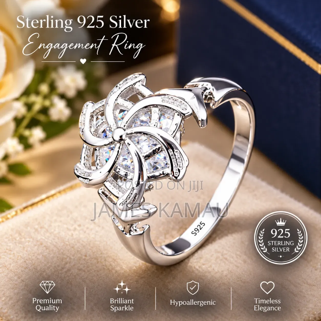 Classy Sterling 925 Silver Engagement Rings on Offer