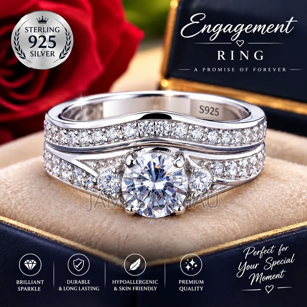 Classy Sterling 925 Silver Engagement Rings on Offer
