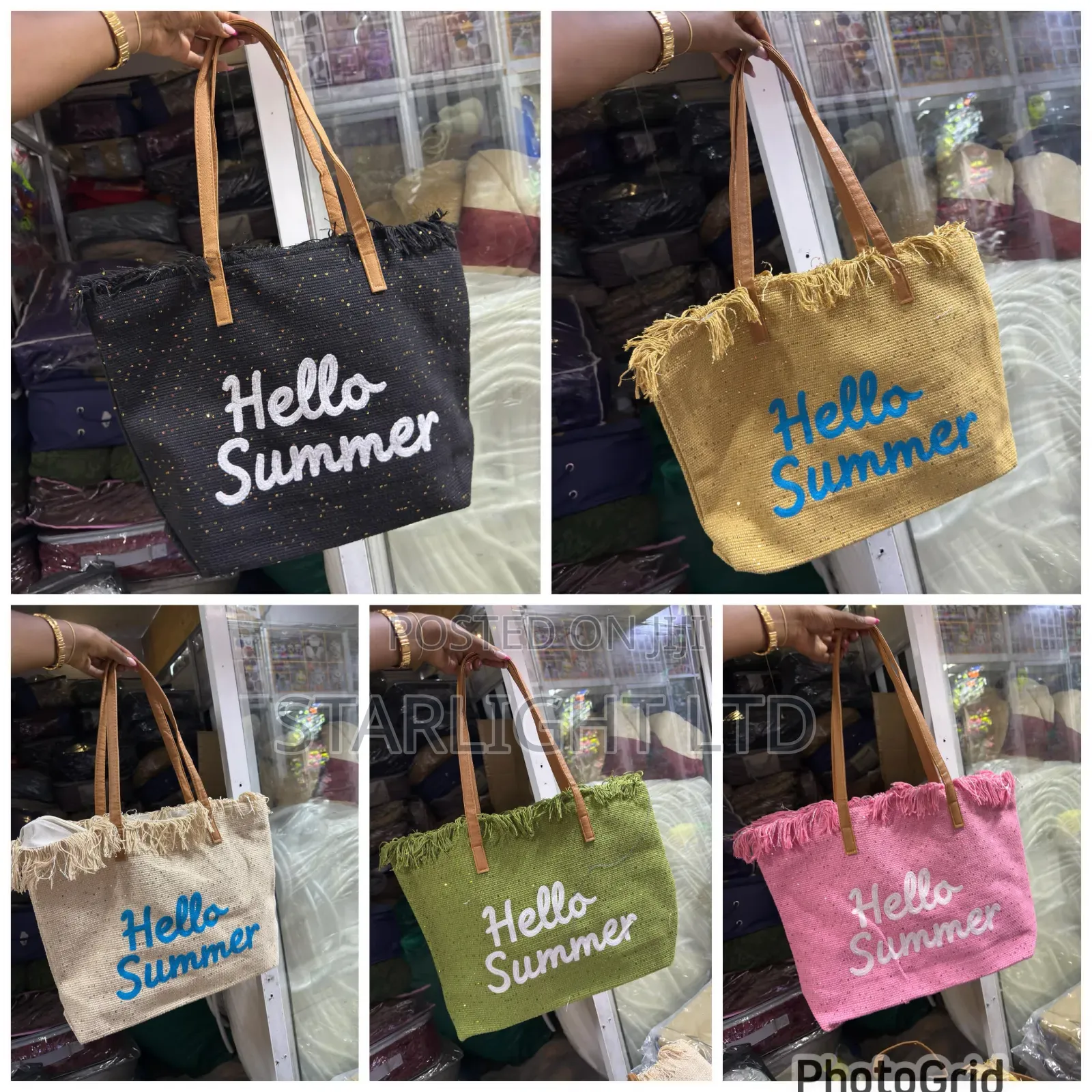 Frayed Edge Canvas Beach Bag With Cursive Slogan