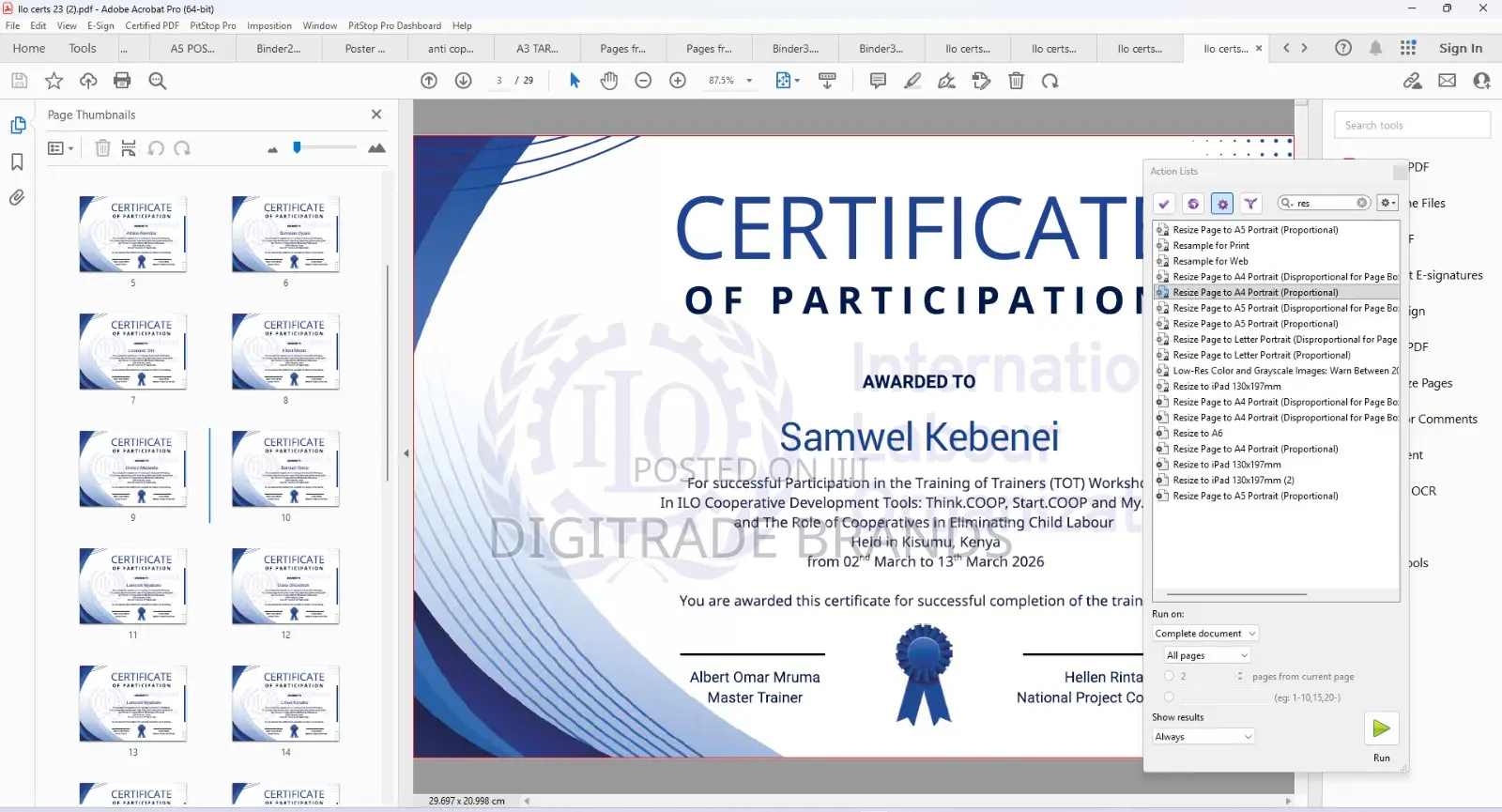 Certificate Printing