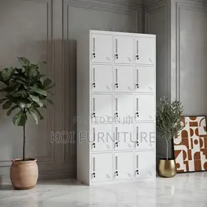 Office Cabinet; Fifteen Drawers Gyms Offices Grey Cabinets