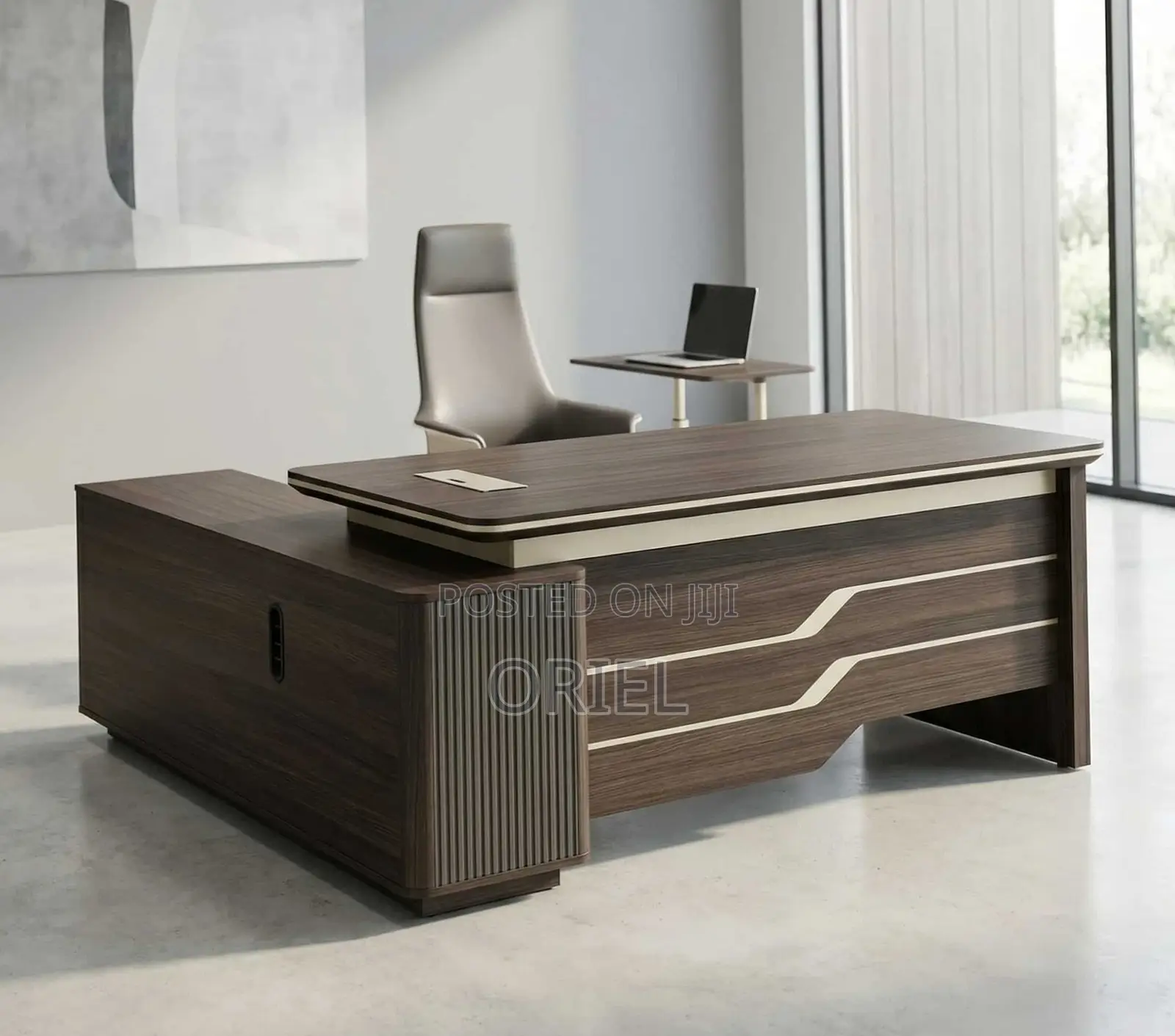 Executive Office Desk : 1800MM Executive L-Shaped Work Table