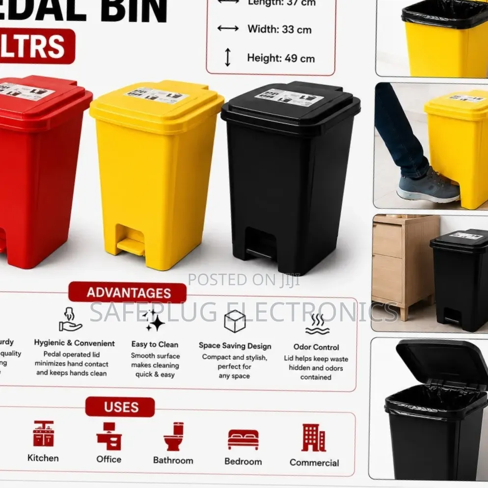 30L Colour Coded Pedal Waste Bin for Medical Office Use