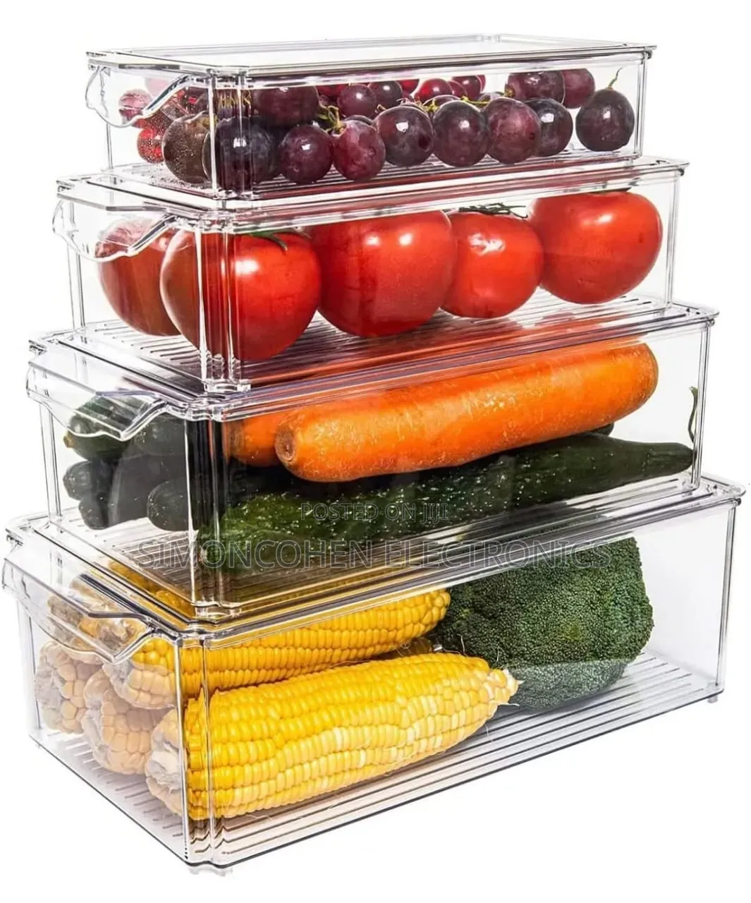 4pcs Big Capacity Acrylic Stackable Storage Containers