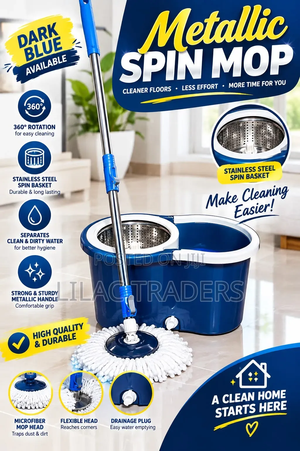 Metallic Spin Mop Je