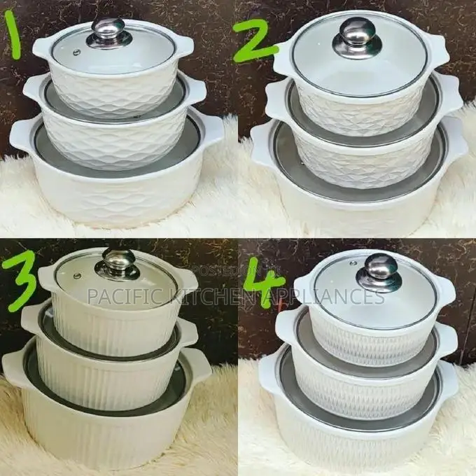 3 PCS CERAMIC SOUP BOWLS/POTS. High Quality 3in1 Ceramic Soup Pots