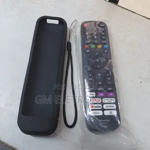 Original Hisense Vidaa Remote With Silicone (Black) Case Batteries