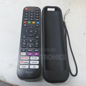 Original Hisense Vidaa Remote With Silicone (Black) Case Batteries