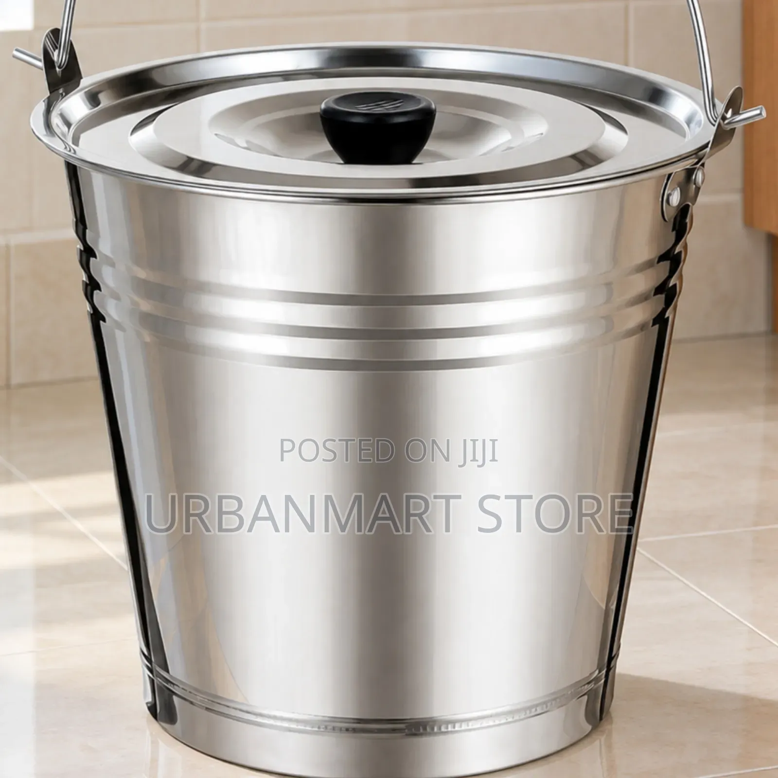 Brand New 19L Stainless Steel Bucket With Lid