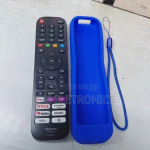 Original Hisense Vidaa Remote With Silicone Case( Blue) Batteries.