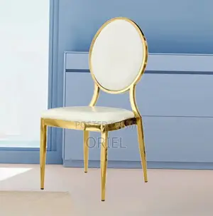 Office Chair : Round Back Golden Frame Banquet Chair