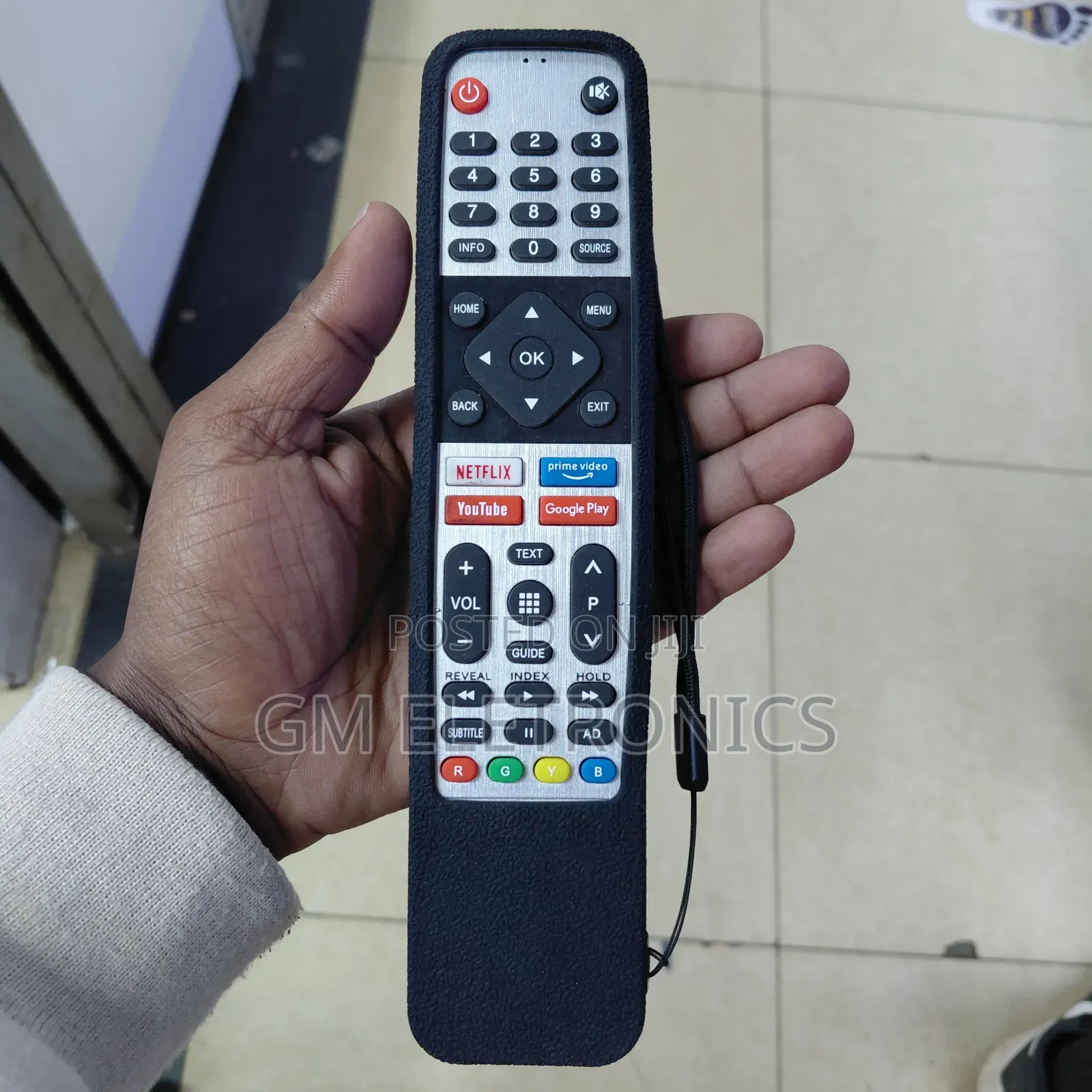 Original Skyworth Smart TV Remote With Silicone Case(black) Batteries