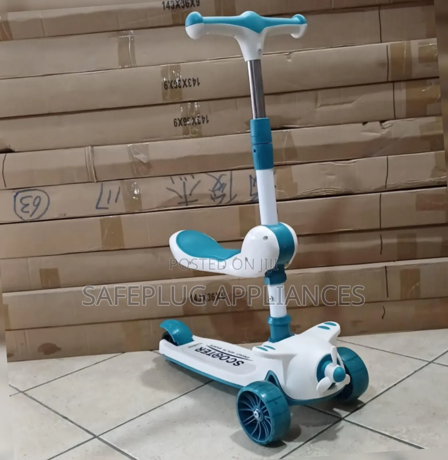2-in-1 Children’s Scooter – Seated Standing Ride, Adjustable Design
