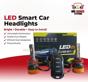 Tri-Color LED Headlight Bulb Kit With Wireless Remote Control H4 H11