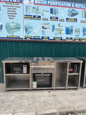 Stainless Steel Commercial Gas 4 Burner With Storage Cabinets