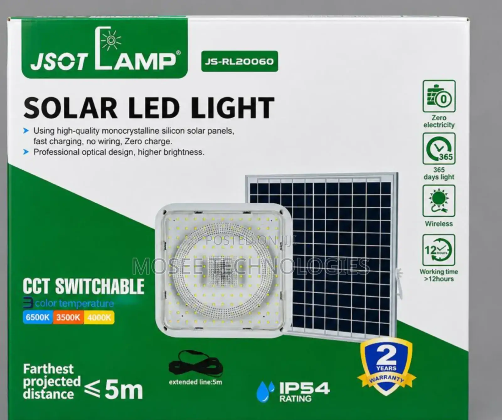 JSOT Solar Ceiling Light RGB 800W